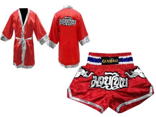 Personalizados - Kanong Bata + Pantalones Muay Thai : Rojo/Elefante 